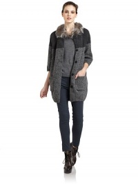 THE LOOKColorblock designRemovable fox fur collarConcealed front snap closureRibbed hemFront patch pockets THE FITAbout 33 from shoulder to hemTHE MATERIALWoolFox furPartially lined CARE & ORIGINDry clean by fur specialistImportedFur origin: FinlandModel shown is 5'10 (177cm) wearing US size Small. THE LOOKColorblock designRemovable fox fur collarConcealed front snap closureRibbed hemFront patch pockets THE FITAbout 33 from shoulder to hemTHE MATERIALWoolFox furPartially lined CARE & ORIGINDry clean by fur specialistImportedFur origin: FinlandModel shown is 5'10 (177cm) wearing US size Small.