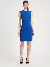 Rich ponte silhouette has cap sleeves and a structured, peplum-inspired overlay. JewelneckCap sleevesWaist overlayBack zipperFully linedAbout 20 from natural waist69% viscose/25% polyamide/6% elastaneDry cleanImported of Italian fabricModel shown is 5'10 (177cm) wearing US size 2. Rich ponte silhouette has cap sleeves and a structured, peplum-inspired overlay. JewelneckCap sleevesWaist overlayBack zipperFully linedAbout 20 from natural waist69% viscose/25% polyamide/6% elastaneDry cleanImported of Italian fabricModel shown is 5'10 (177cm) wearing US size 2.