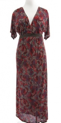 American Rag Brick Red Jersey Printed Short Sleeve Maxi Dress 2X American Rag Brick Red Jersey Printed Short Sleeve Maxi Dress 2X
