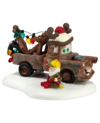 Mater pulls out all the stops for Christmas. With colorful trim in tow, the Disney Cars figurine drives up the fun for all the characters of North Pole Village by Department 56. Mater pulls out all the stops for Christmas. With colorful trim in tow, the Disney Cars figurine drives up the fun for all the characters of North Pole Village by Department 56.