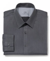 Slim stripes on this Geoffrey Beene dress shirt add big appeal and an update to your work-to-weekend wear. Slim stripes on this Geoffrey Beene dress shirt add big appeal and an update to your work-to-weekend wear.