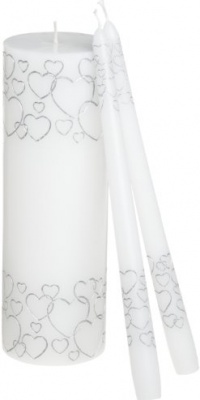 Wilton Silver Hearts Unity Candle Set Wilton Silver Hearts Unity Candle Set