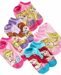 Prep your pretty princess for the day with a pair of these cute and colorful Disney Princess socks. Prep your pretty princess for the day with a pair of these cute and colorful Disney Princess socks.