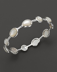 Cabochons of mother-of-pearl, set in sterling silver. Cabochons of mother-of-pearl, set in sterling silver.