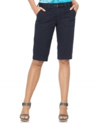 Calvin Klein's petite Bermuda shorts are a warm-weather must-have! This super-versatile piece looks great with flats, sandals, wedges and more! Calvin Klein's petite Bermuda shorts are a warm-weather must-have! This super-versatile piece looks great with flats, sandals, wedges and more!