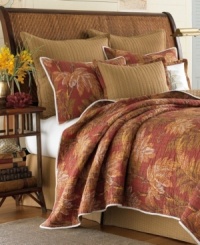 Give your room a make-under with the relaxed, beachy style of Tommy Bahama's Orange Cay quilted sham. An earthy palette and wicker-inspired print give this coordinating element a stylish, contemporary feel. Give your room a make-under with the relaxed, beachy style of Tommy Bahama's Orange Cay quilted sham. An earthy palette and wicker-inspired print give this coordinating element a stylish, contemporary feel.