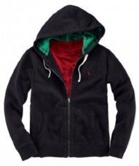 Polo Ralph Lauren Mens Big & Tall Plaid-Lined Full-Zip Hoodie (2XB, Black) Polo Ralph Lauren Mens Big & Tall Plaid-Lined Full-Zip Hoodie (2XB, Black)