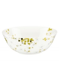 Artsy florals and funky dot designs collide on the eclectic and dreamy Watercolors Citrus serving bowl from Lenox Simply Fine. A sleek silhouette and sophisticated palette of gray, white and olive create a fresh, modern look for casual meals. (Clearance) Artsy florals and funky dot designs collide on the eclectic and dreamy Watercolors Citrus serving bowl from Lenox Simply Fine. A sleek silhouette and sophisticated palette of gray, white and olive create a fresh, modern look for casual meals. (Clearance)