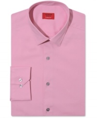 Get the most modern look with Alfani Spectrum. This slim-fit dress shirt instantly streamlines your look. Get the most modern look with Alfani Spectrum. This slim-fit dress shirt instantly streamlines your look.