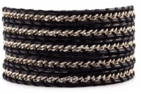 Chan Luu Silver Chain Wrap Bracelet on Black Leather Chan Luu Silver Chain Wrap Bracelet on Black Leather