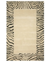 Beyond borders. This rug's gorgeous border design is created using a unique dying technique that results in ombre shading rather than a solid color--offering a lush, textured effect. Pair it with the Seville Zebra rug for a simply luxe style update in your home. Beyond borders. This rug's gorgeous border design is created using a unique dying technique that results in ombre shading rather than a solid color--offering a lush, textured effect. Pair it with the Seville Zebra rug for a simply luxe style update in your home.
