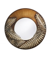 Look to nature for inspiration. Draped in brushed silver and bronze ferns, the Lilly wall mirror from Howard Elliot accents the bedroom or living room wall with rustic beauty. Look to nature for inspiration. Draped in brushed silver and bronze ferns, the Lilly wall mirror from Howard Elliot accents the bedroom or living room wall with rustic beauty.