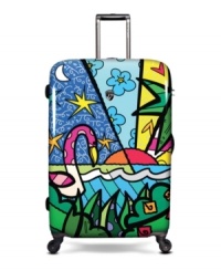 Start your trip off right by packing up in the vacation mindset! A fun way to start any travel adventure, this emblazoned suitcase keeps your belongings in check with a super sturdy polycarbonate hardside construction and smart wheels for effortless mobility wherever you go. 7-year warranty. Start your trip off right by packing up in the vacation mindset! A fun way to start any travel adventure, this emblazoned suitcase keeps your belongings in check with a super sturdy polycarbonate hardside construction and smart wheels for effortless mobility wherever you go. 7-year warranty.