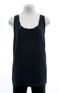 DKNY Black Stretch Silk Twist Scoop Neck Tank Top Medium DKNY Black Stretch Silk Twist Scoop Neck Tank Top Medium