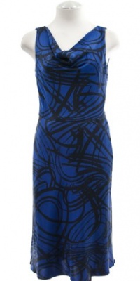 DKNY Printed Stretch Silk Dress - Blue DKNY Printed Stretch Silk Dress - Blue