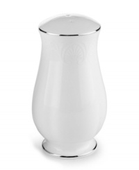 For nearly 150 years, Lenox has been renowned throughout the world as a premier designer and manufacturer of fine china. The simple and classic Hannah Platinum pattern brings a timeless refinement to your formal entertaining table, in pure white bone china embossed with a subtle palmetto-leaf design, and banded in platinum. For nearly 150 years, Lenox has been renowned throughout the world as a premier designer and manufacturer of fine china. The simple and classic Hannah Platinum pattern brings a timeless refinement to your formal entertaining table, in pure white bone china embossed with a subtle palmetto-leaf design, and banded in platinum.