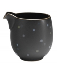 Colorful confetti shines on the black Jet Skyline creamer like bright city lights. Mix and match with Denby Jet and Jet Stripes to personalize casual tables with modern polish. In durable stoneware for sublime versatility. Colorful confetti shines on the black Jet Skyline creamer like bright city lights. Mix and match with Denby Jet and Jet Stripes to personalize casual tables with modern polish. In durable stoneware for sublime versatility.