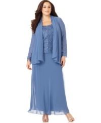 The essence of elegance: this sophisticated plus size Patra dress and jacket pairing is a perfect pick for your next special occasion. The essence of elegance: this sophisticated plus size Patra dress and jacket pairing is a perfect pick for your next special occasion.