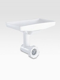 A convenient surface for additional food, this tray holds large quantities & helps maintain even flow of food when used with the food grinder and related attachments. Imported A convenient surface for additional food, this tray holds large quantities & helps maintain even flow of food when used with the food grinder and related attachments. Imported