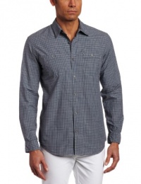 Calvin Klein Sportswear Men's Long Sleeve Space Dye Plaid Woven Shirt