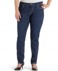 Get the sleek look of Levi's plus size skinny jeans, finished by a dark wash-- pair them with the season's latest tops! Get the sleek look of Levi's plus size skinny jeans, finished by a dark wash-- pair them with the season's latest tops!