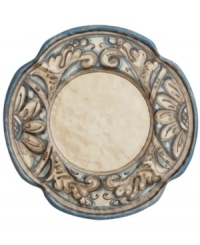 Truly one of a kind, the handcrafted Rosone dinner plate evokes the old country with its rustic form and watercolor floral design. Complements the Arte Italica dinnerware collection. Truly one of a kind, the handcrafted Rosone dinner plate evokes the old country with its rustic form and watercolor floral design. Complements the Arte Italica dinnerware collection.