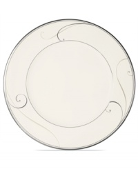 Fluid platinum scrolls glide freely throughout the beautiful fine china Platinum Wave dinner plates from Noritake. Easy to match with any decor, the fresh and elegant Platinum Wave collection of dinnerware and dishes exudes a timeless look for fine dining or luxurious everyday meals. Fluid platinum scrolls glide freely throughout the beautiful fine china Platinum Wave dinner plates from Noritake. Easy to match with any decor, the fresh and elegant Platinum Wave collection of dinnerware and dishes exudes a timeless look for fine dining or luxurious everyday meals.
