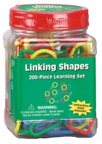 Eureka Tub Of Linking Shapes, 200 Links in 3 3/4 x 5 1/2 x 3 3/4 Tub