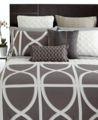 Inspired by the beauty and geometry of architectural details, Hotel Collection's Transom Charcoal duvet cover makes a bold, modern statement in 400-thread count Pima cotton treated with a wrinkle-resistant finish. Featuring zipper closure; reverses to solid. Inspired by the beauty and geometry of architectural details, Hotel Collection's Transom Charcoal duvet cover makes a bold, modern statement in 400-thread count Pima cotton treated with a wrinkle-resistant finish. Featuring zipper closure; reverses to solid.