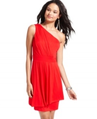 Get all doll-up in this dress from Tempted! The one-shoulder design and tiered skirt create an understated yet standout look. Get all doll-up in this dress from Tempted! The one-shoulder design and tiered skirt create an understated yet standout look.