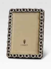 Hand-embellished Swarovski crystals top this luminous picture frame. From the Links CollectionImported Hand-embellished Swarovski crystals top this luminous picture frame. From the Links CollectionImported