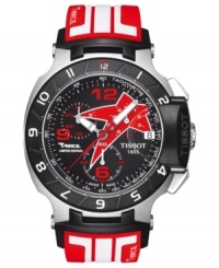For fans of motocross racer Nicky Hayden, this limited edition T-Race watch from Tissot features a moto-inspired design and precise chronograph timing. For fans of motocross racer Nicky Hayden, this limited edition T-Race watch from Tissot features a moto-inspired design and precise chronograph timing.