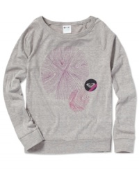 Inspired by the boys. Roxy takes the classic raglan top and makes it a girly must-have with an artsy graphic along the front. Inspired by the boys. Roxy takes the classic raglan top and makes it a girly must-have with an artsy graphic along the front.