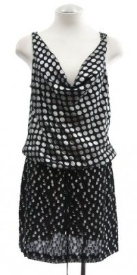 Diane von Furstenberg Silver Dot Combo Tadd Two Drop Waist Dress 2 Diane von Furstenberg Silver Dot Combo Tadd Two Drop Waist Dress 2