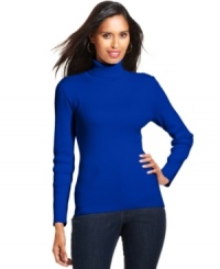 Style&co.'s ribbed petite turtleneck features a figure-flattering fit and versatile style. Pair with anything from jeans to printed pencil skirts! Style&co.'s ribbed petite turtleneck features a figure-flattering fit and versatile style. Pair with anything from jeans to printed pencil skirts!
