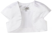 Us Angels Girls 7-16 Satin Capsleeve Bolero Dress, White, 10