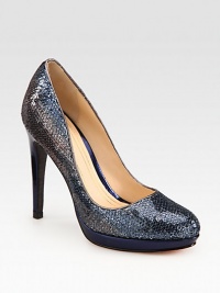 The ultimate party accessory with sparkling sequins and shiny leather trim, elevated by a comfortable platform so you can dance all night. Leather-covered stacked heel, 4½ (115mm)Leather-covered platform, ½ (15mm)Compares to a 4 heel (100mm)Sequin-covered leather upper with leather trimLeather liningLeather and rubber solePadded insoleImportedThis style runs true to size. We recommend ordering your usual size for a standard fit. The ultimate party accessory with sparkling sequins and shiny leather trim, elevated by a comfortable platform so you can dance all night. Leather-covered stacked heel, 4½ (115mm)Leather-covered platform, ½ (15mm)Compares to a 4 heel (100mm)Sequin-covered leather upper with leather trimLeather liningLeather and rubber solePadded insoleImportedThis style runs true to size. We recommend ordering your usual size for a standard fit.