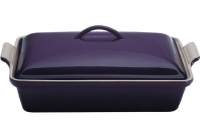 Le Creuset Heritage Stoneware 12 x 9 Covered Stoneware Rectangular Dish, Cassis Le Creuset Heritage Stoneware 12 x 9 Covered Stoneware Rectangular Dish, Cassis