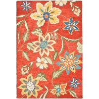 Safavieh Blossom Collection BLM673A Handmade Rust and Multi Hand Spun Wool Square Area Rug, 6-Feet Safavieh Blossom Collection BLM673A Handmade Rust and Multi Hand Spun Wool Square Area Rug, 6-Feet