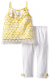 Mud Pie Baby-Girls Infant Crochet Tunic And Legging Set, Yellow/White, 9 Months Mud Pie Baby-Girls Infant Crochet Tunic And Legging Set, Yellow/White, 9 Months
