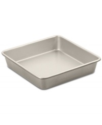 Make a cake for it! Showoff your best baking skills with this heavy-gauge aluminized steel cake pan, which heats evenly and features a nonstick finish that knows when to let go & how to clean up quick & easy. A dishwasher-safe design eliminates any bother after baking, plus the thick rolled edges on the pan prevent warping for a lifetime of use. Lifetime warranty. Make a cake for it! Showoff your best baking skills with this heavy-gauge aluminized steel cake pan, which heats evenly and features a nonstick finish that knows when to let go & how to clean up quick & easy. A dishwasher-safe design eliminates any bother after baking, plus the thick rolled edges on the pan prevent warping for a lifetime of use. Lifetime warranty.