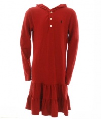 Ralph Lauren Hooded Long Sleeve Dress Red Large 12-14