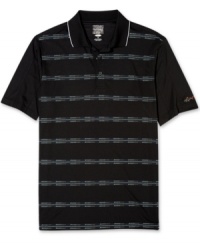Golf clothes made right. You'll be on par for great comfort and style with this striped performance polo golf shirt from Greg Norman for Tasso Elba, featuring PlayDry technology. Golf clothes made right. You'll be on par for great comfort and style with this striped performance polo golf shirt from Greg Norman for Tasso Elba, featuring PlayDry technology.