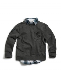 GUESS Kids Boys Long-Sleeve Knit Shirt, DARK GREY (16/18) GUESS Kids Boys Long-Sleeve Knit Shirt, DARK GREY (16/18)