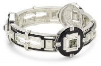 T Tahari Jet and Crystal Stretch Bangle Bracelet T Tahari Jet and Crystal Stretch Bangle Bracelet