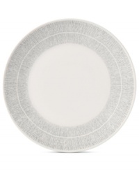 Effortlessly chic, the Simplicity dinner plate by Vera Wang Wedgwood features a minimalist shape in casual porcelain lined with neutral gray and cream. Effortlessly chic, the Simplicity dinner plate by Vera Wang Wedgwood features a minimalist shape in casual porcelain lined with neutral gray and cream.