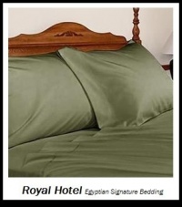 Royal Hotel's Solid Sage 800-Thread-Count 4pc King Bed Sheet Set 100-Percent Egyptian Cotton, Sateen Solid, Deep Pocket Royal Hotel's Solid Sage 800-Thread-Count 4pc King Bed Sheet Set 100-Percent Egyptian Cotton, Sateen Solid, Deep Pocket