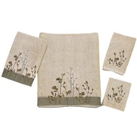 Avanti Premier Floral Fields 4-Piece Towel Set, Linen Avanti Premier Floral Fields 4-Piece Towel Set, Linen