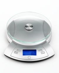 Great cooking is all about precision. This digital scale and timer, designed to fit beautifully in any contemporary kitchen, features an accurate add and weigh feature for perfect portioning. Limited lifetime warranty. Great cooking is all about precision. This digital scale and timer, designed to fit beautifully in any contemporary kitchen, features an accurate add and weigh feature for perfect portioning. Limited lifetime warranty.