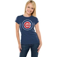 Chicago Cubs Women's Royal (Bullseye Logo) Tri-Blend Tunic Length T-Shirt Chicago Cubs Women's Royal (Bullseye Logo) Tri-Blend Tunic Length T-Shirt